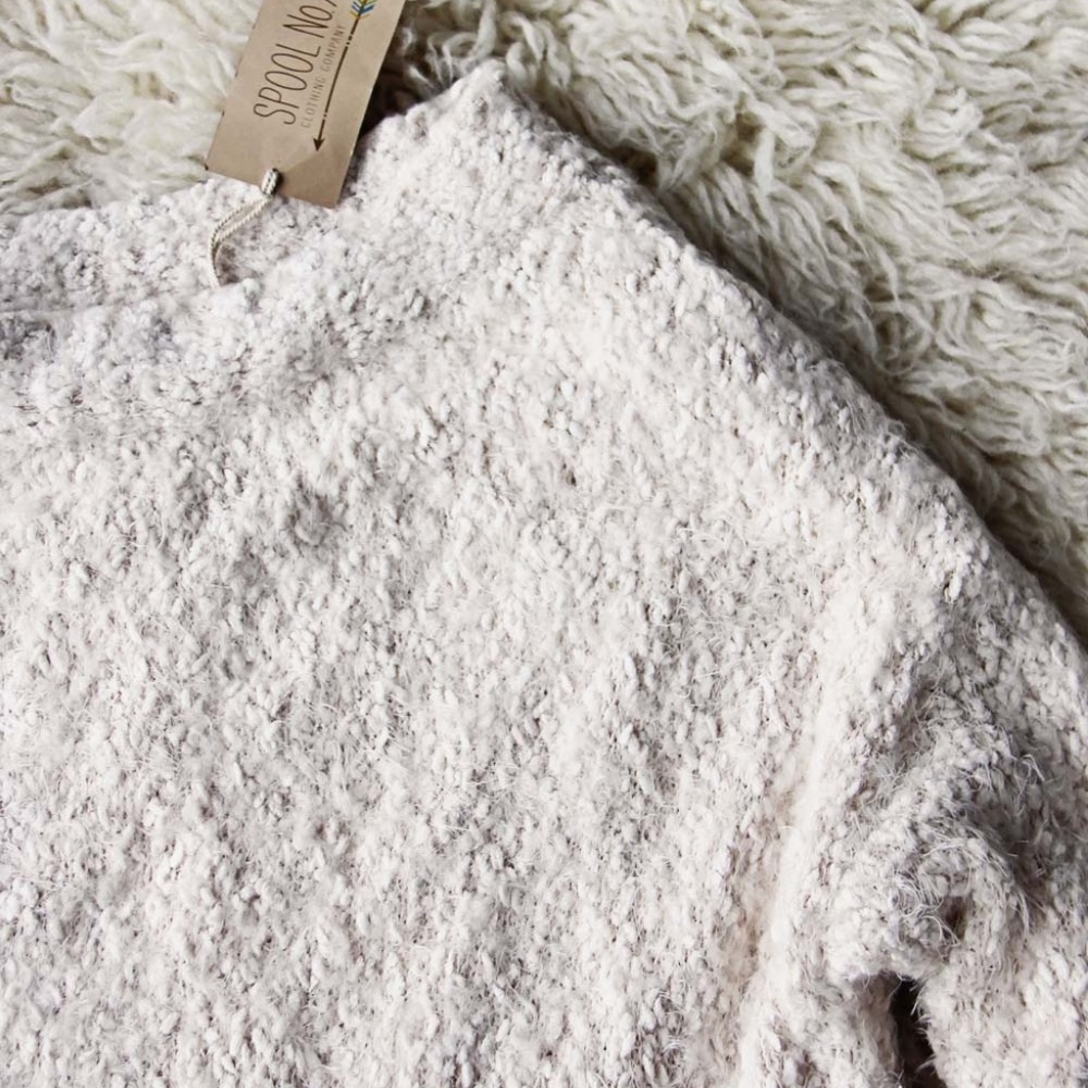 Ice Cinder Nubby Off The Shoulder Sweater in Cream - Picture 3 of 5
